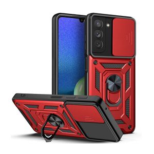 Armor Hülle für Samsung Galaxy S22 Kameraschutz Handy Panzer Case Cover Schutzhülle Outdoor Farbe: Rot