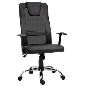 Kancelárska stolička Vinsetto otočná stolička výškovo nastaviteľná manažérska stolička kancelárska stolička ergonomická PU čierna 66 x 73 x 108-118 cm