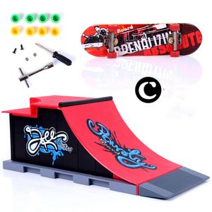 Finger Skateboard Spielzeug Skate Park Rampe Set Teile für Tech Practice Deck Extremsport Fingertraining