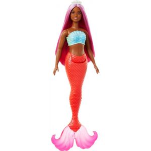 Barbie Lalka Syrenka Koralowy ogon HRR04