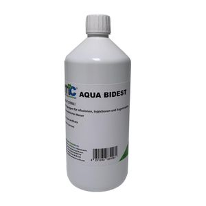 Medicalcorner24 Bidestilliertes Wasser AQUA BIDEST, Laborwasser, Reinst-Wasser, 1000 ml
