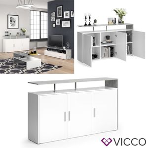 Vicco Příborník Amato Concrete White 160 x 91,6 x 35 cm Dřevěná konstrukce