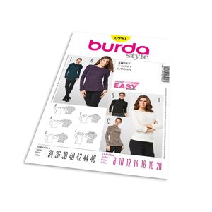 Střih Burda 6990 - Jednoduché tričko, rolák