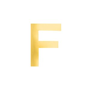 Oblique Unique Bügelbild Buchstabe F Bügelfolie für DIY Gestaltung Beschriftung von Kleidungsstücken uvm. - gold