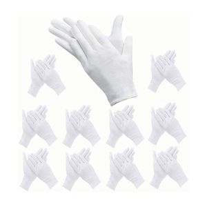 FNCF 12 Paar weiße Baumwollhandschuhe Stoffhandschuhe Weiße Pflegehandschuhe aus Baumwolle Bequem und atmungsaktiv