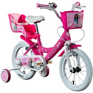 Barbie Kinderfahrrad 14 Zoll Mädchenfahrrad ab 3 Jahre 100-115 cm Fahrrad ab 3 Kinderrad mit Puppensitz