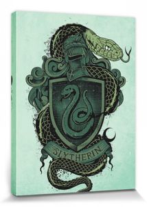 Harry Potter Poster Leinwandbild Auf Keilrahmen - Wappen Von Slytherin (80 x 60 cm)