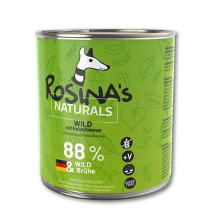 Premium Hundefutter Wild mit Heidelbeeren, 88 % Fleischanteil, 1 × 800 g Dose