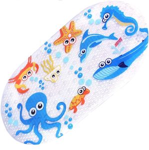 Badewannenmatte Kinder Badewanneneinlage Baby Bunt Antirutschmatte Badewanne Rutschmatte Badematte Ozean Tintenfisch Karton Entwurf 38 x 70 cm