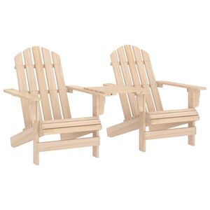 vidaXL Garten-Adirondack-Stühle mit Teetisch Massivholz Tanne