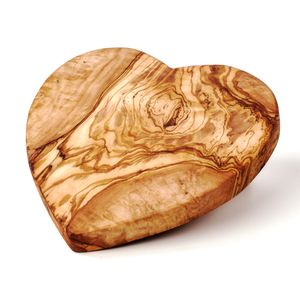 Brett aus Olivenholz in Herzform 20 cm