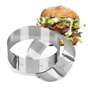 FMProfessional 2x Burgerringe für leckere Hamburger by Fackelmann  Servierringe verstellbar Ø 9 cm - 11,7 cm  Ringe für Burger Buns, Cookies, Törtchen & Dessert