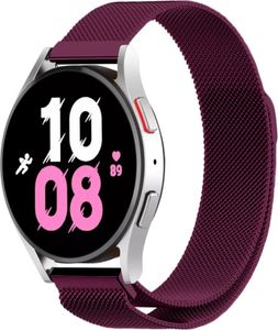 Strap-it Milanese Armband - Kompatibel mit Samsung Galaxy Watch 5 Armband 44mm Edelstahl Armband mit Magnetverschluss - Ersatzarmband - Hochwertiges Material - für Samsung Galaxy Armband Lila