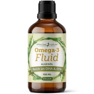 Omega 3 100 ml Algenöl vegan - Mit 1116 mg (700 mg DHA, 350 mg EPA & 35 mg DPA) - Reicht 40 Tage  - Das Öl stammt zu 100% aus Algen