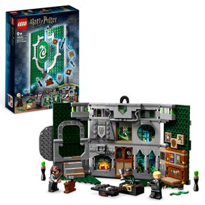 LEGO 76410 Harry Potter Hausbanner Slytherin Set, Hogwarts Wappen, Schloss Gemeinschaftsraum Spielzeug oder Wanddisplay, Sammel-Reisespielzeug mit Draco Malfoy Minifigur