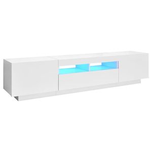 vidaXL TV-Schrank mit LED-Leuchten Weiß 180x35x40 cm