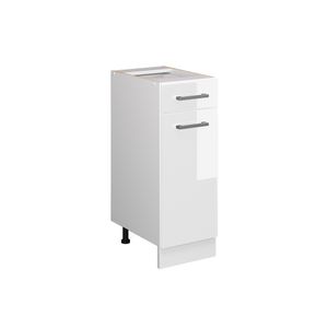 Livinity® Küchenunterschrank R-Line, 30 cm ohne Arbeitsplatte, Weiß Hochglanz/Weiß