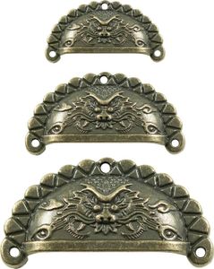 5 Muschel-Griffe Schubladengriffe Möbelgriffe Muschelgriff bronze Größenwahl, Größe:M = 68 x 36 x 12 mm