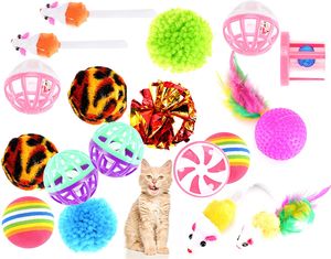 Katzenspielzeug Set - Spielzeug für div. Katzen zur Beschäftigung & Selbstbeschäftigung Maus - Spiel & Spaß mit dem Haustier