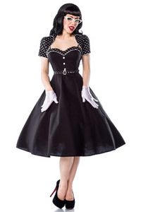 Vintage Rockabilly Petticoat Kleid mit Bolero in schwarz/weiß Größe S