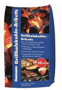Grillholzkohle-Briketts 10 kg Grillkohle aus Laubholz