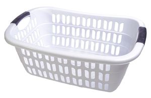 Wäschekorb Wäschekörbe Plastik Kunststoff Wäsche Korb (Weiß)