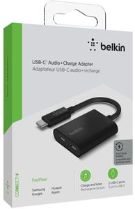 Belkin RockStar USB-C Audio- und Ladeadapter, schwarz F7U081btBLK