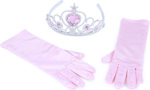 RAPPA Princeznovská súprava rukavíc s korunkou - ružová