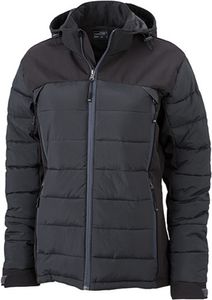 Damenjacke  JN1049 Ladies' Outdoor Hybrid Jacket Thermojacke in attraktivem Materialmix , Größe:XL, Farbe:White