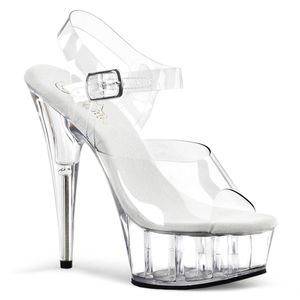 DELIGHT-608 Damen Sandale von Pleaser, Transparent  , EU 40, US 10