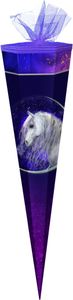 Schultüte / Zuckertüte / 85cm / eckig / "Pferd - White Horse"