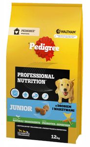 Pedigree Professional Nutrition Junior mit Geflügel & Gemüse 12 kg Trockenfutter für Welpen & Junghunde