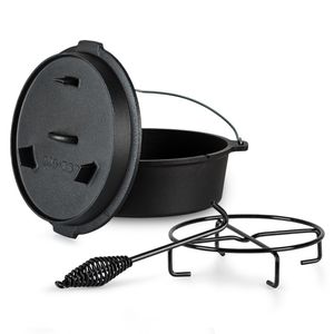 ToCi Dutch Oven, holandská rúra, BBQ, žíhaná liatina, zdvihák pokrievky, 9 l