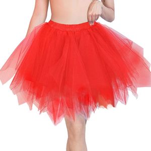 Damen Karneval Kostüm Tüllrock Ballett Tanzkleid Unterrock，Rot