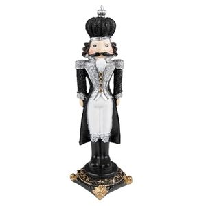 Clayre & Eef Weihnachtsdekoration Nussknacker 24 cm Schwarz Polyresin