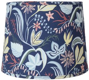 PR Home Sofia Printed Lampenschirm blau Blumen Motiv rund mit E27 Haltering unten 20x20x15,5cm