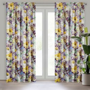 Záves na kvetinovej zamatovej páske AMELIE 140X270 viacfarebný