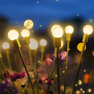 2 ks solární trávníkové světlo LED světluška světluška zahradní světlo uzemňovací zástrčka teplá bílá lampa zahradní trávník dekorace