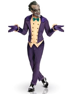 Joker-Kostüm für Herren Gotham City-Kostüm Lizenzartikel lila-gelb-grün