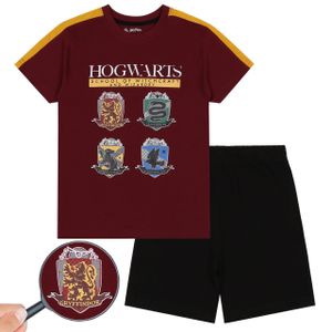 Harry Potter  Schlafanzug für Jungen mit kurzer Hose, burgunderroter und schwarzer Sommerpyjama 6 Jahre