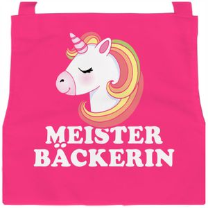 Kinderschürze Einhorn Meisterbäckerin Backschürze Geschenk für Mädchen MoonWorks® pink 6-10 Jahre