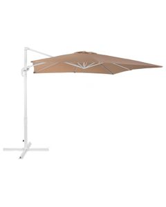 BELIANI Sonnenschirm Sandbeige Polyester quadratische Form 250 x 250 x 235 cm Terrasse Balkon Garten