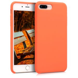 kwmobile Hülle kompatibel mit Apple iPhone 7 Plus / iPhone 8 Plus Hülle - Silikon Handy Case - Handyhülle weiche Oberfläche - kabelloses Laden - Orange