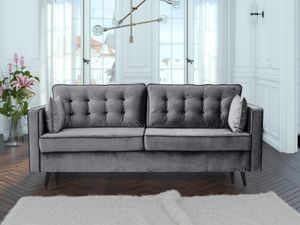 Schlafsofa Bacardi - Sofa mit Bettkasten - Couch mit Schlaffunktion Bettfunktion Bettsofa Polstersofa (Grau)