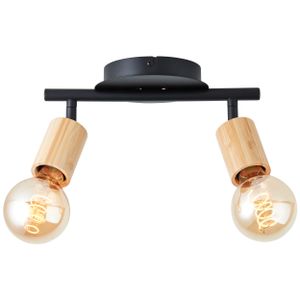 Brilliant Lampe Tiffany Strahlerrohr 2flg schwarz matt/natur  braun 2x A60, E27, 28 W