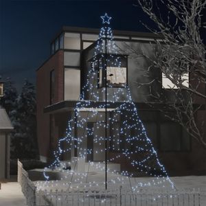 vidaXL LED-Weihnachtsbaum mit Metallstange 1400 LEDs Kaltweiß 5 m