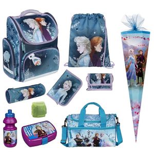 Mädchen Schulranzen 1. Klasse Tornister DISNEY EISKÖNIGIN 10-teiliges Set mit Sporttasche und Schultüte 85cm