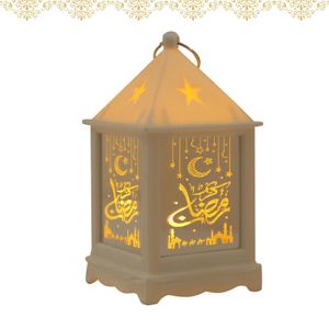 Ramadan Deko Kerzenhalter Vintage Laterne Deko,Hängende Eid Mubarak Laterne Kerzenhalter Deko für Ramadan Muslimische Home Tabletop Decor, Weiß