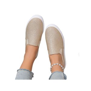 Damen Freizeitschuhe Leichtes Komfort Casual Schuhe Atmungsaktive Non Rutsch Slip Auf Gold,Größe:EU 39