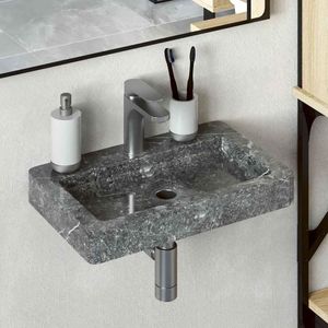 vidaXL Wandwaschbecken Grau 38x24x6,5 cm Marmor